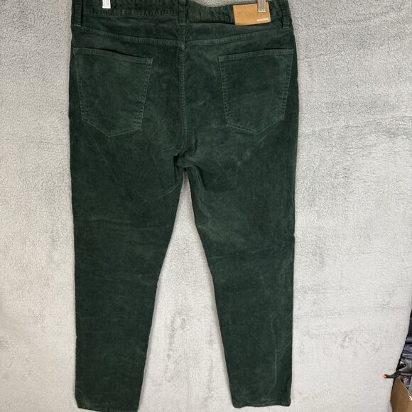 S Bonobos Pants Mens 35x32 Green Corduroy Flat Front Slim Fit Straight Leg - Picture 7 of 11